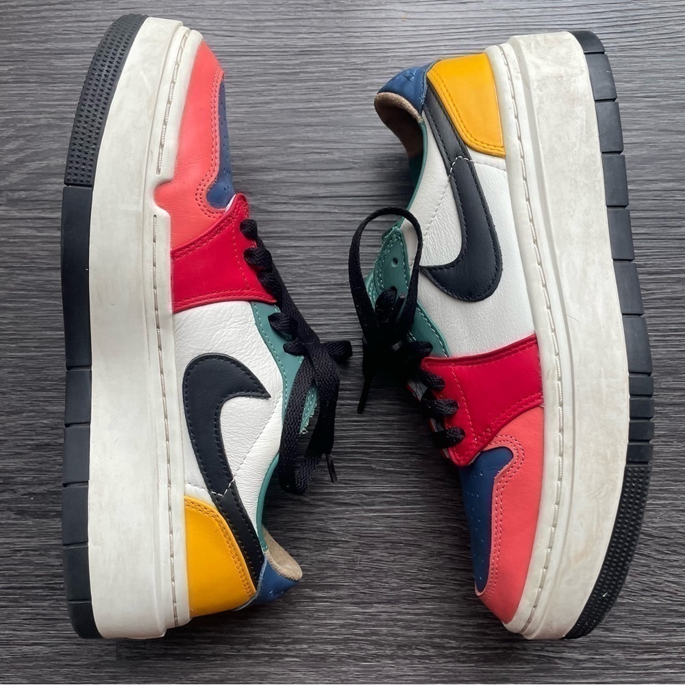 Air Jordan 1 Elevate Low 'Multi-Color' Platform White Red Blue Green 8.5W 7M 7Y - Picture 3 of 10